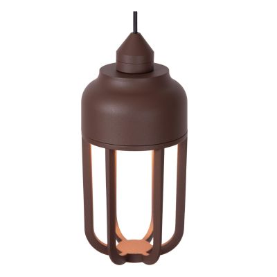 Lucide WELLS - Pendant light Indoor/Outdoor - Ø 10 cm - LED - 1x8W 2700K - IP54 - Rust Brown